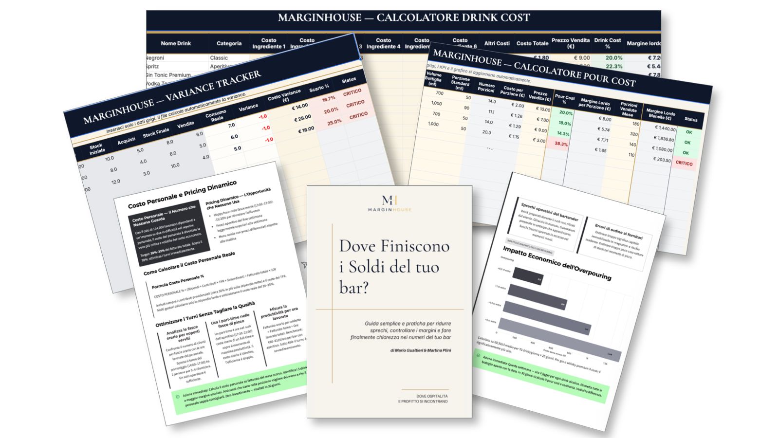 Anteprima Percorso Margini — guida Dove finiscono i soldi del tuo bar, calcolatori Drink Cost, Pour Cost e Variance Tracker